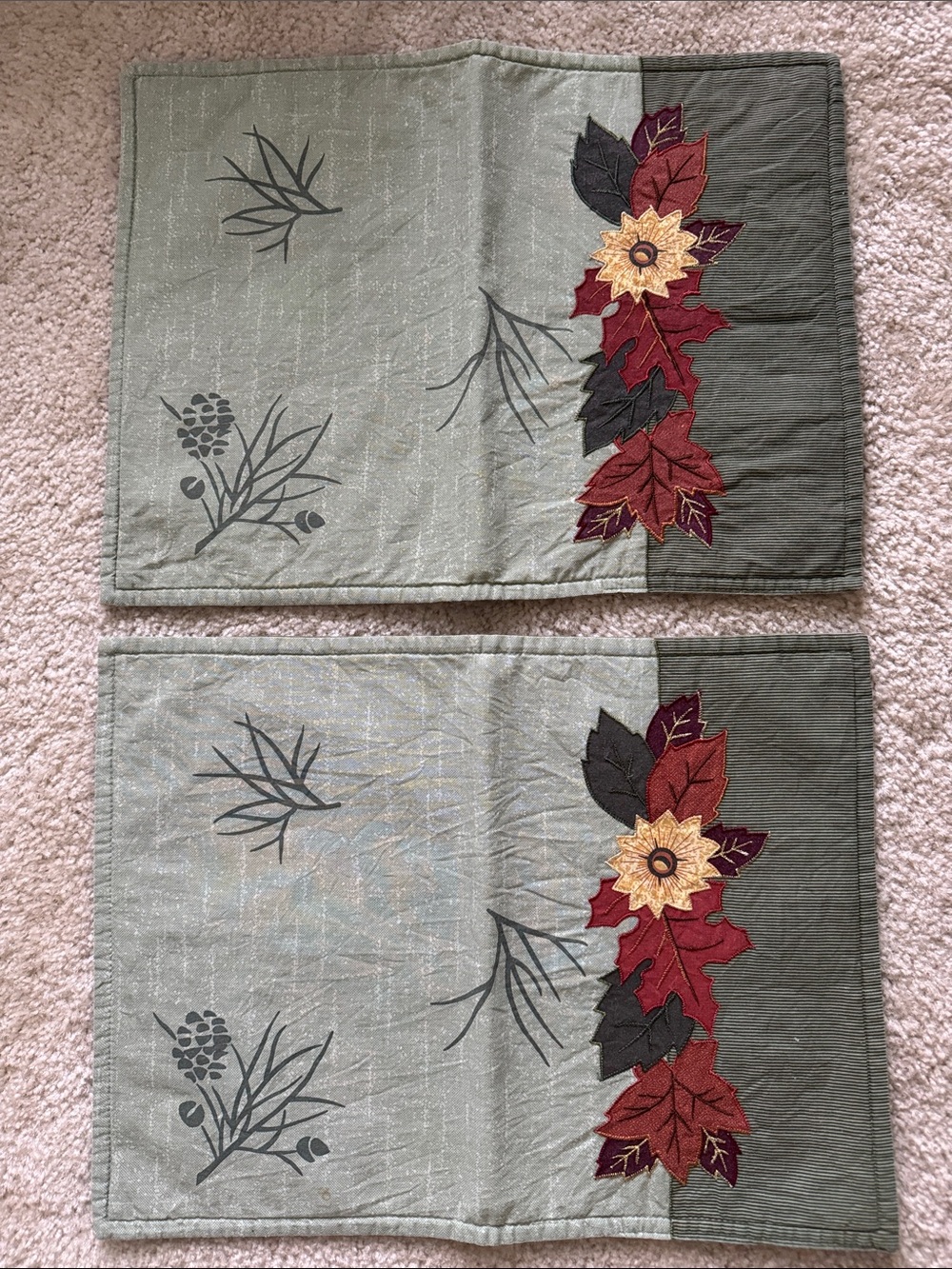 Autumn Leaf Embroidered Table Placemats